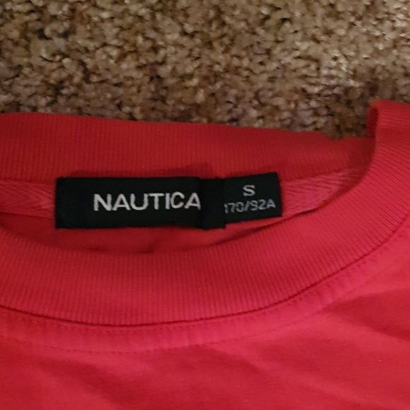 Vtg Nautica Spell Out Logo Shirt sz S - Picture 3 of 3